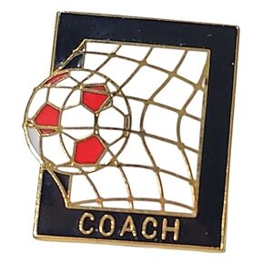 Vintage Coach Gold and Red Soccer Lapel Pin